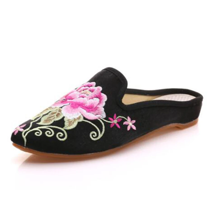 THEAGRANT/женские шлепанцы с острым носком Национальные вышитые Повседневные