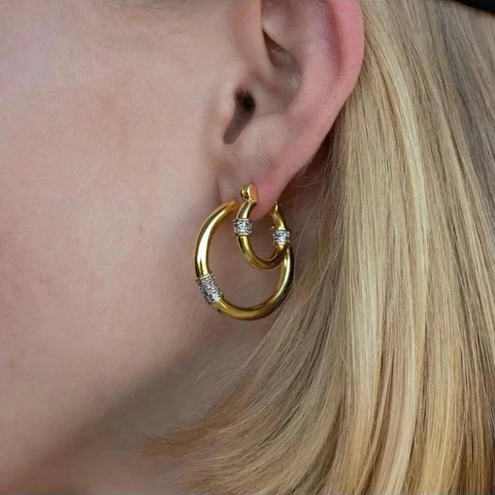 

K29 geometric big hoop earrings daily earrings circle earrings for lady party birtheday gifts ear jewelry