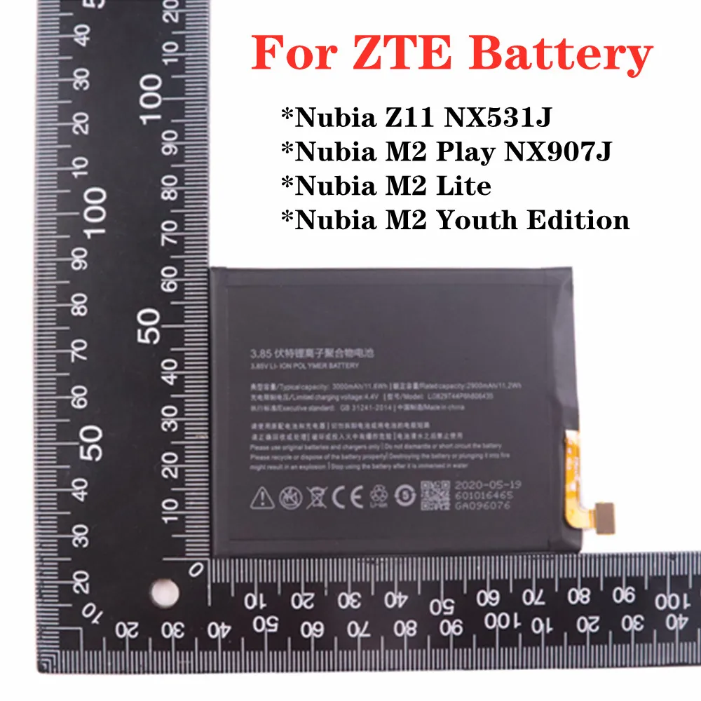 

100% 3000mAh Li3829T44P6h806435 Аккумулятор для телефона ZTE Nubia Z11 NX531J / M2 Play NX907J / M2 Lite / M2 Youth Edition