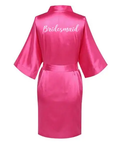 Розовое красное платье Атласный шелковый халат атласный Свадебный невесты