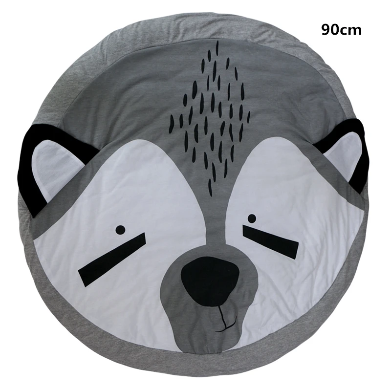 

Round Floor Crawling Mat For Baby Room Decoration Play Mats Cotton Carpet Blanket Kids Toys Storage Bag Room Decor Photo Props