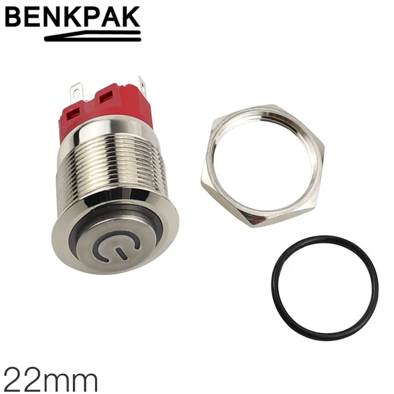 Светодиодная лампа в металлическом корпусе 22 мм с кнопкой включения и запуска