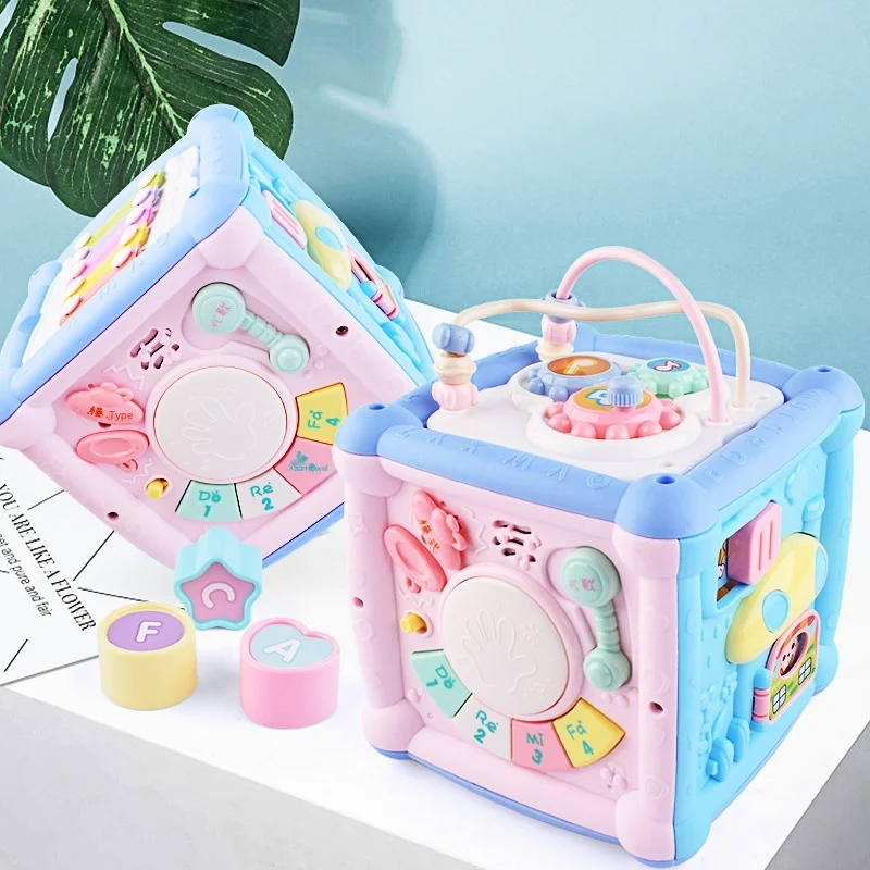 

Children's Multifunctional Building Blocks, Piano Players, Drums, Infants, Early Education, Polyhedron Intelligent Cube, Drums
