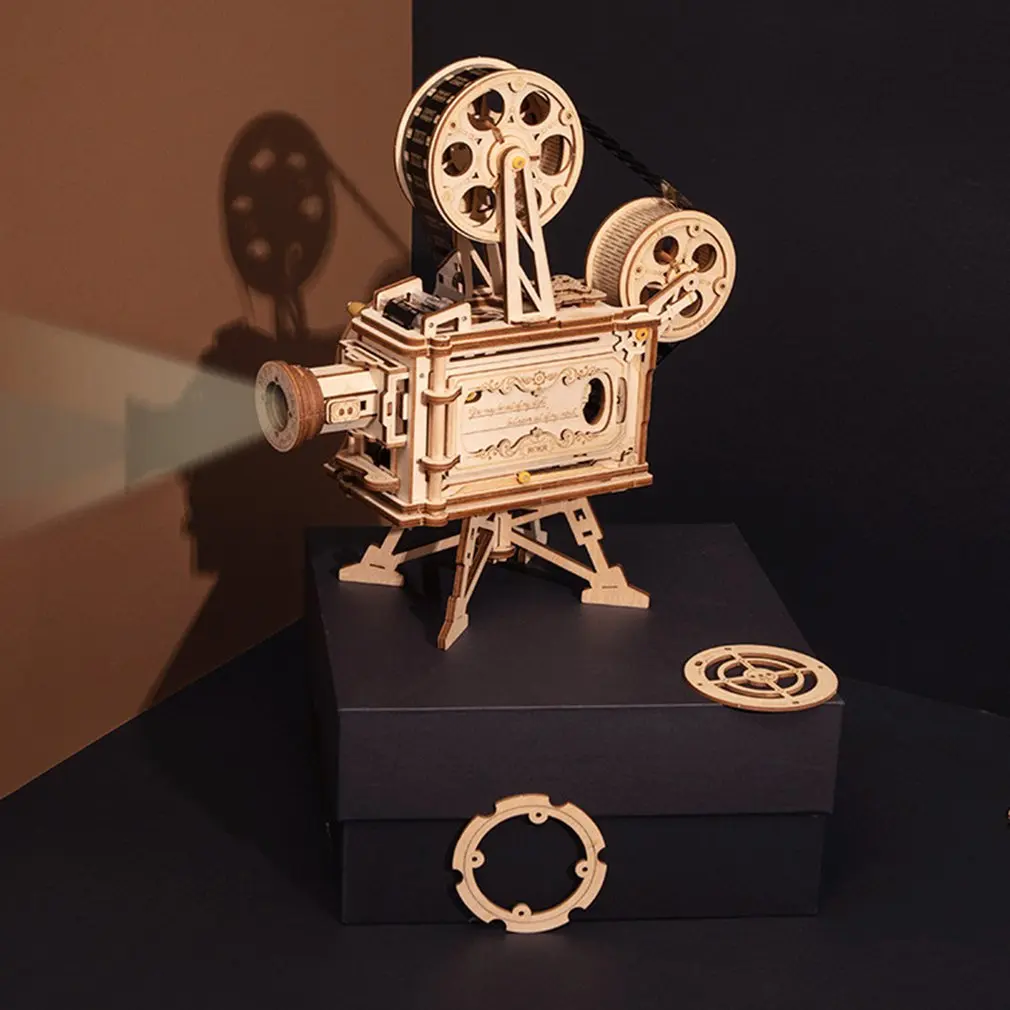 Рукоятка Diy 3D фильм проектор деревянная модель строительный комплект сборка Vitascope игрушка подарок для детей и взрослых