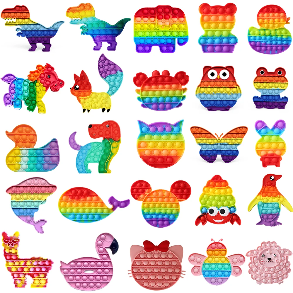 

Fidget Reliver Stress Toys Rainbow Pushed Bubble Antistress Toys Adults & Children Sensory Toys to Relieve Autism Free Shipping