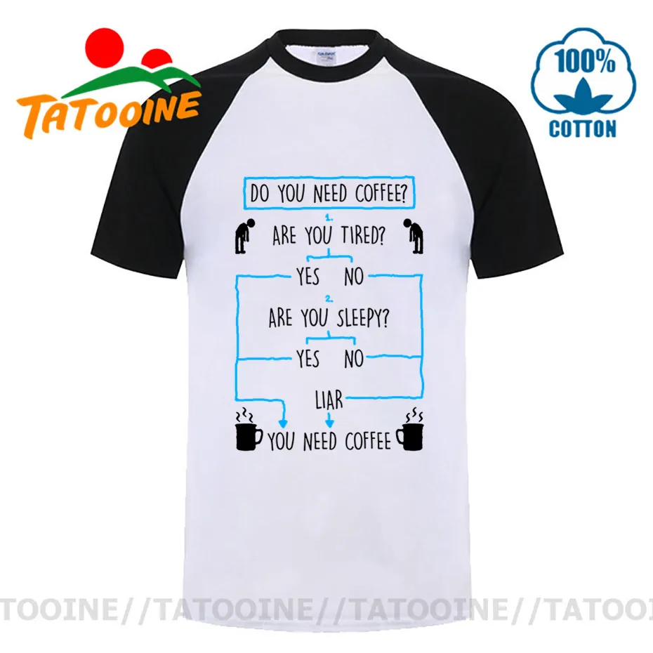 Футболка Tatooine Do you need coffee Мужская забавная с коротким рукавом круглым вырезом