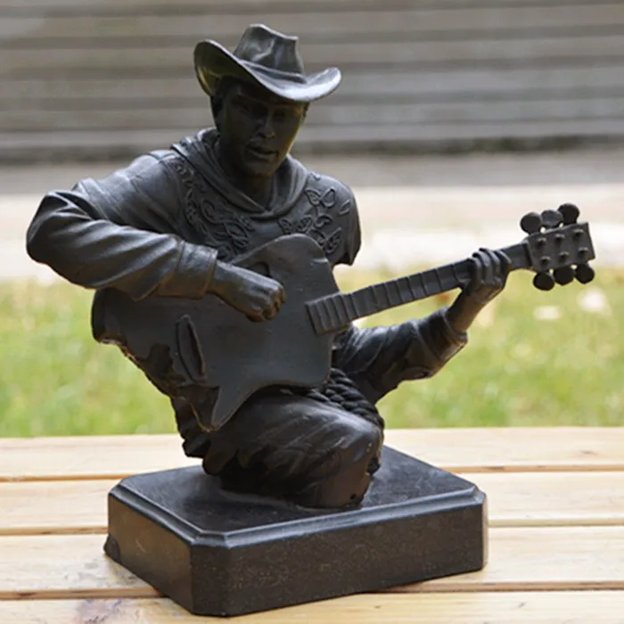 Бронзовая статуя европейского стиля украшения для домашнего интерьера гитара
