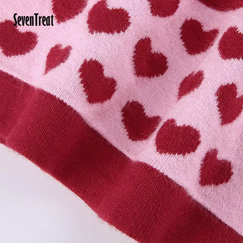 

Y2K Heart Print Crop Tops for Girls Summer Turn Down Collar Women Clothes Basic Tank Tops 2021 Vintage Button Corset Top