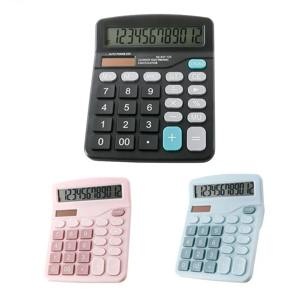 

Настольный электронный калькулятор, 12 цифр, большой экран, для дома, офиса, школы, инструменты для бухгалтерского учета