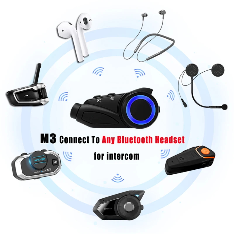 SOMAN Bluetooths мотоциклетная гарнитура HD камера Vedio рекордер шесть мотоциклистов