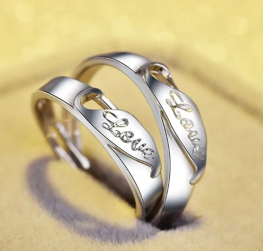 

S925 Silver Couple Ring Korean Fashion Cute Rings for Women Men Couple Ring Opening Adjustable Engagement Ring Free Shipping