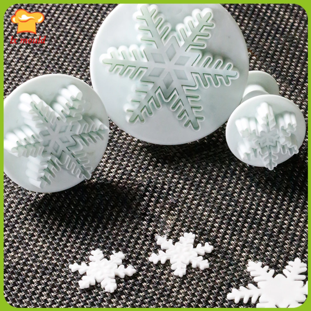 Fondant (сахарная) Рождественская форма для торта зимние плесень Снежинка Весна