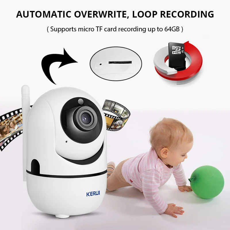 KERUI мини Беспроводной Wi Fi IP Камера 1080P проектор для домашнего безопасности