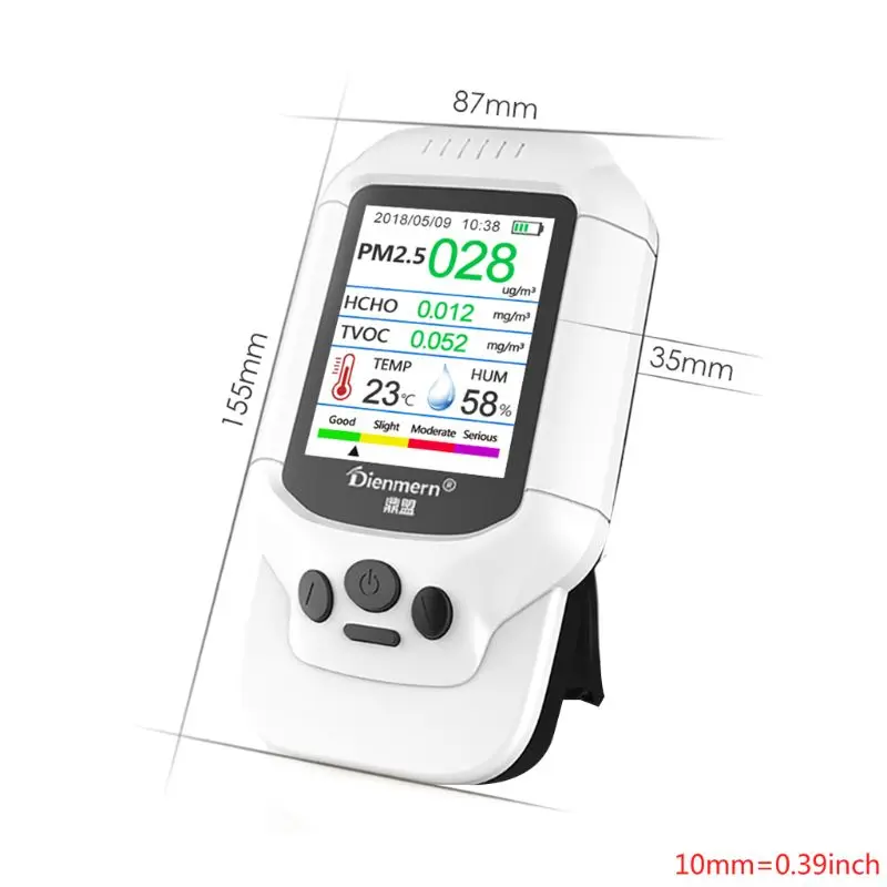 

Pm2.5/Hcho/Tvoc Gas Tester Aqi Detector Air Quality Monitor Home Smog Meter