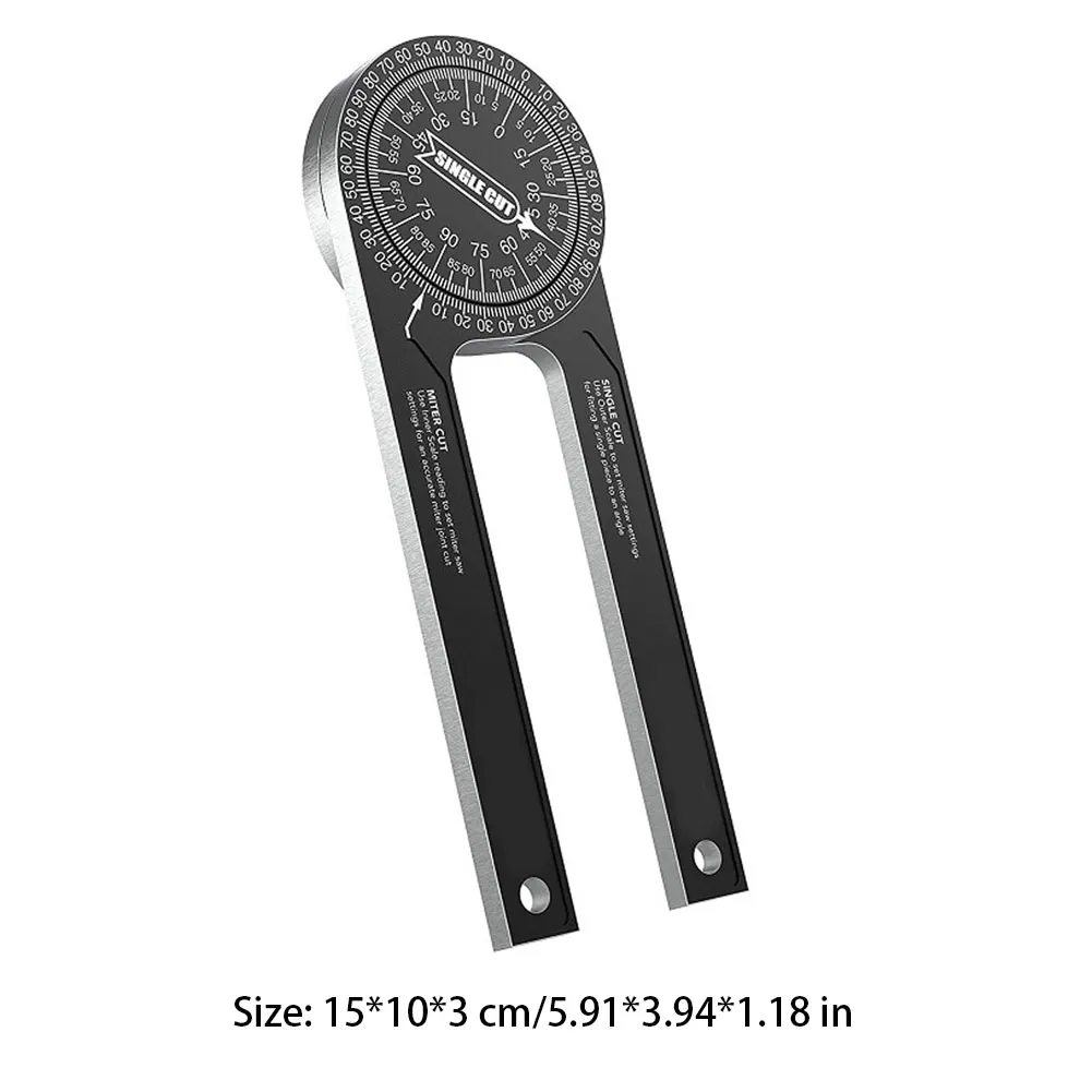 

1pc New Professional Miter Saw Protractor 360 Degree Rust Proof Aluminum Angle Finder with Engraved Scales Portable Tool