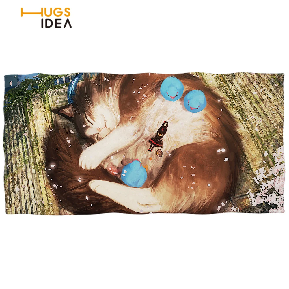 

Стильное дизайнерское одеяло HUGSIDEA из микрофибры в стиле аниме для путешествий плавания спорта Toalla Yoga покрывало для плавания одеяло полотен...