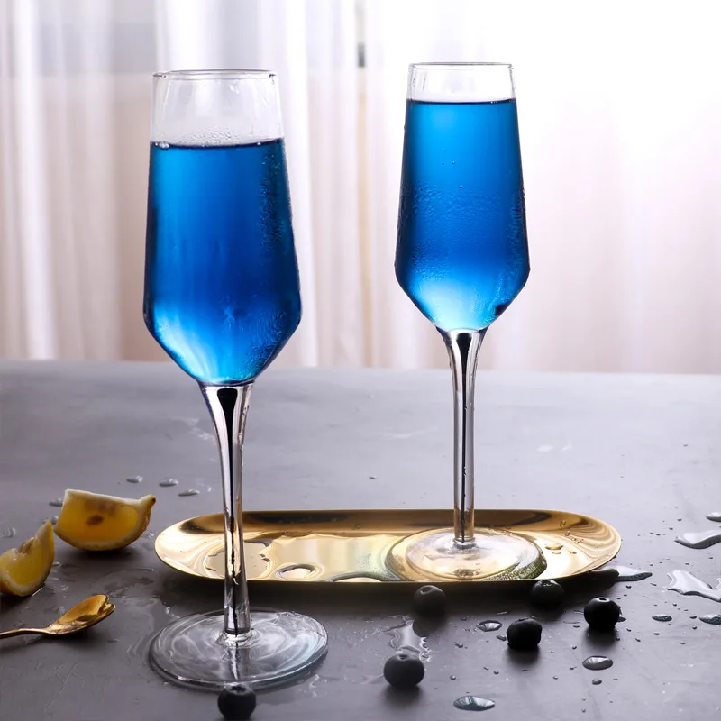 250ML Transparent High Heel Wine Glass Cup Lead-free Tear Shape Champagne Goblet Crystal Cocktail Party Drinking | Дом и сад