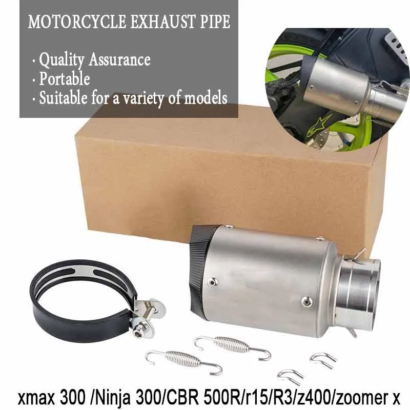 

For 51mm Honda Yamaha Kawasaki RC390 CBR650F Z900 CBR1000 S1000RR RSV4 Motorcycle Exhaust Modified Tip Pipe Stainless Steel