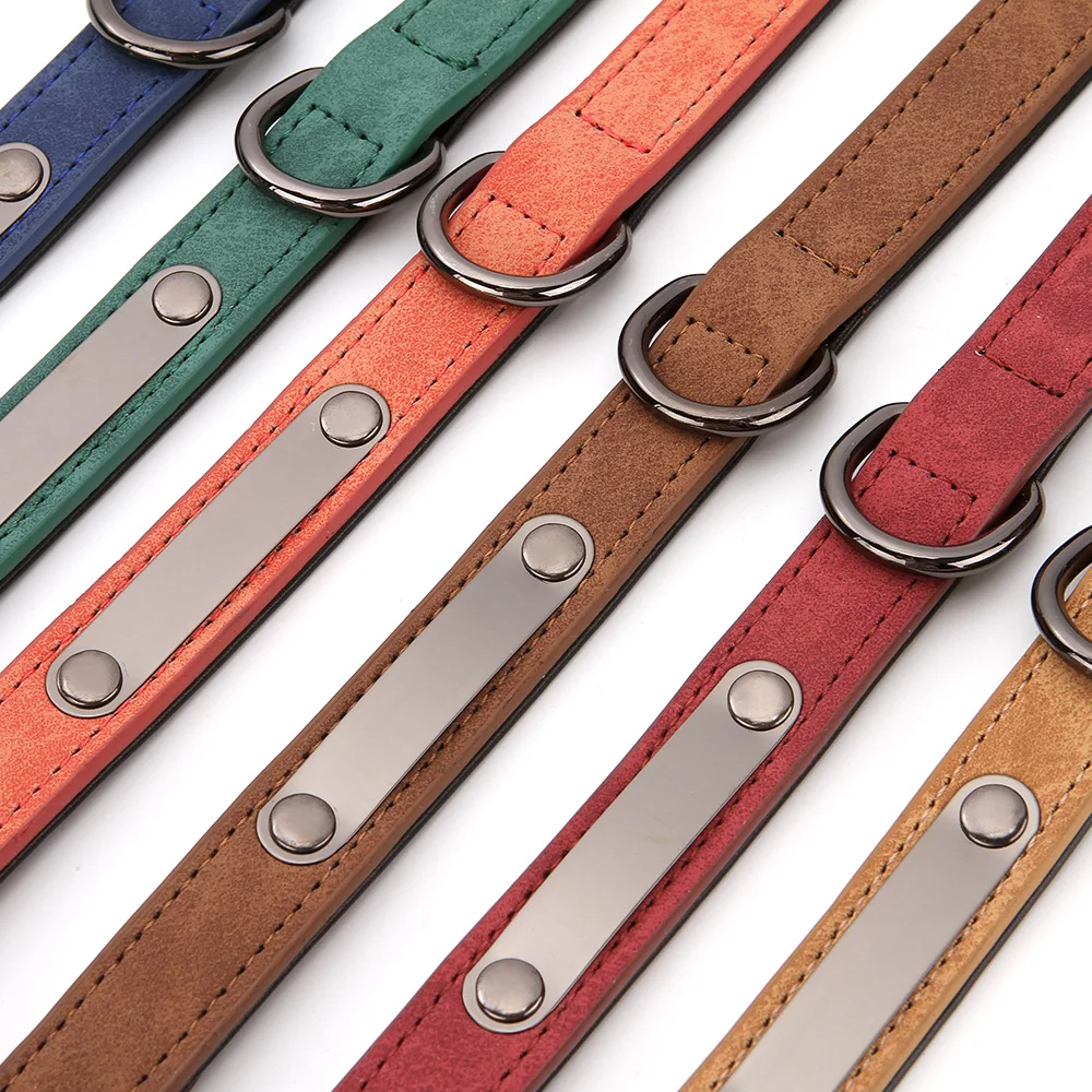 Кожаные ошейники для собак на заказ персонализированный ошейник домашних