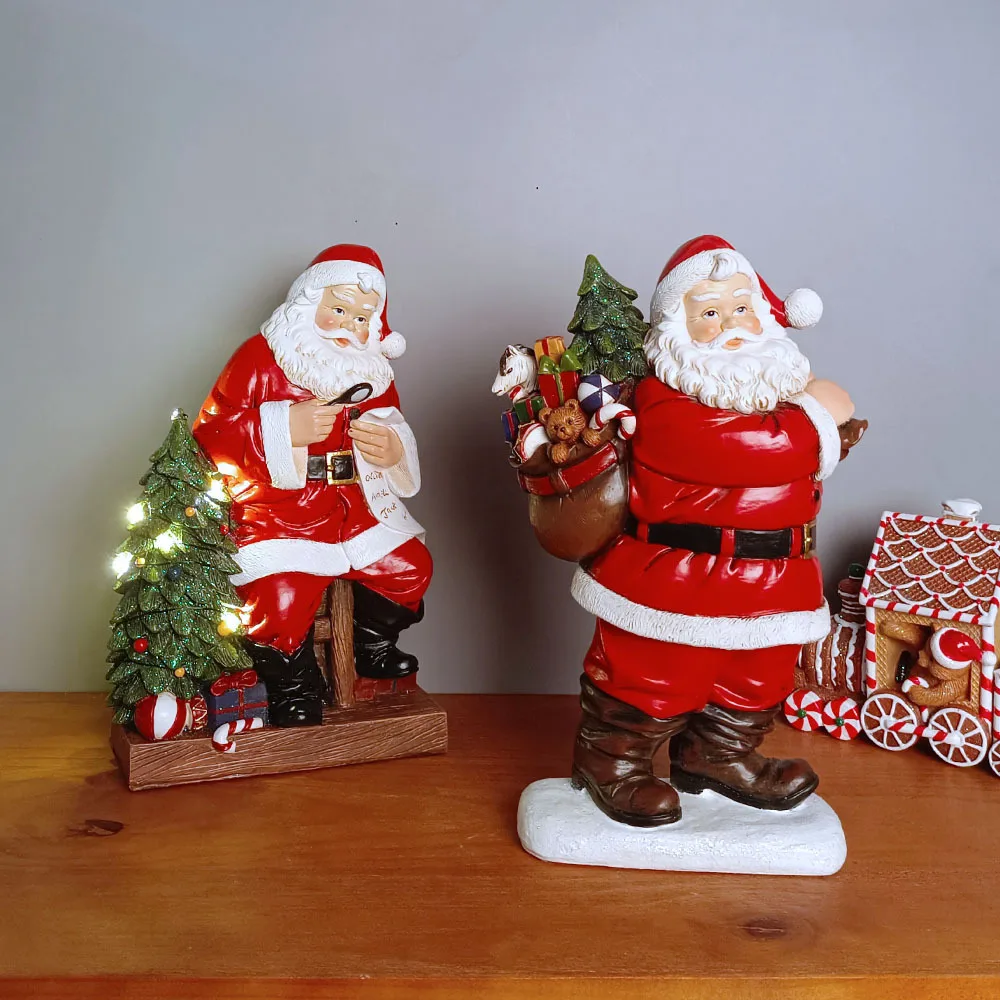 

Скандинавский Санта-Клаус, поделки из смолы, креативные рождественские подарки, украшения для дома, гостиной, настольные украшения