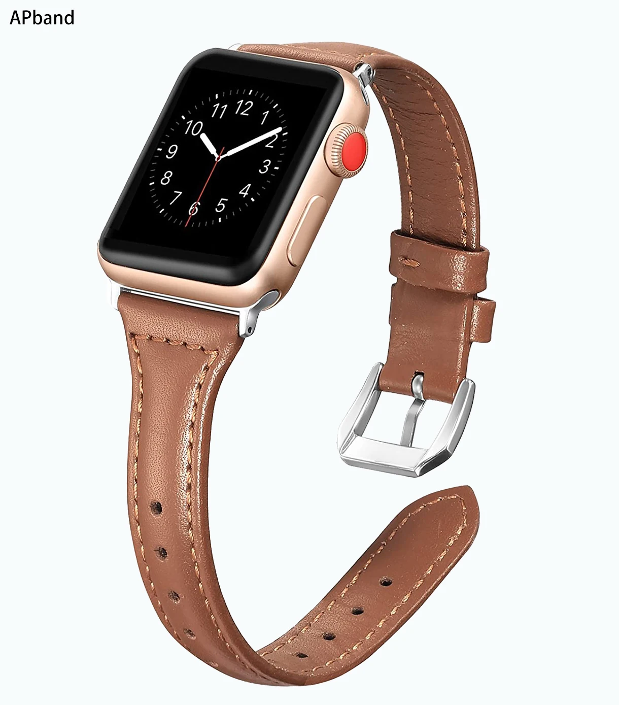 

Slim Leather strap For Apple watch band 40mm 44mm 45mm/41mm 38mm 42mm Genuine Leather bracelet Apple watch series 5 4 3 SE 6 7