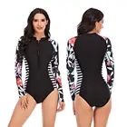 Новинка 2021, сексуальная женская одежда для плавания с длинным рукавом, Женский цельный купальник, женский купальный костюм, монокини с оборками, купальник XL