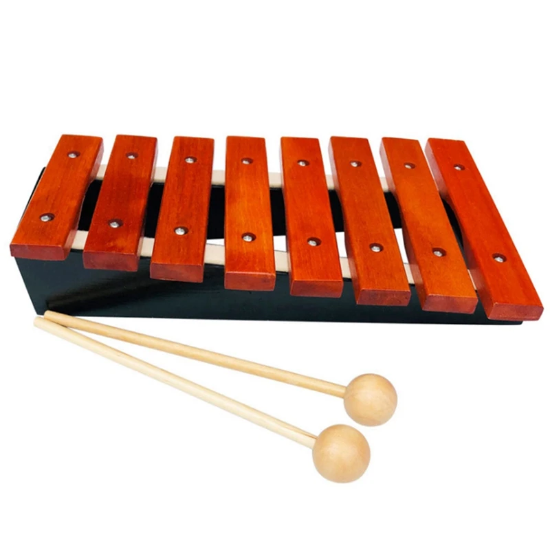 

Musical Instrument 8 Notes Wood Xylophone Includes 2 Wooden Mallets