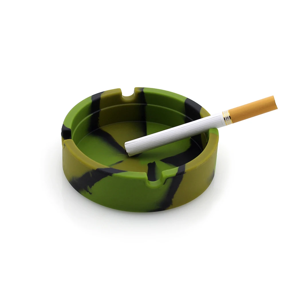 Hot Sale 1PC Glowing In the Darkness Silicone Ashtray Portable Round Cigarette Ash Tray Holder Foldable Eco-Friendly Ash Tray
