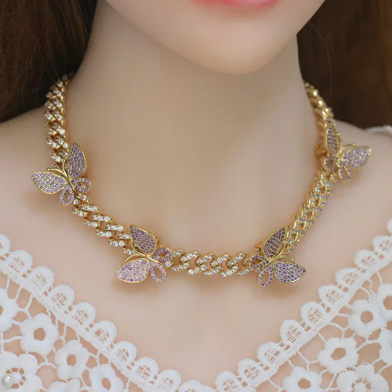 

Hip-hop unisex butterfly necklace 210327-53