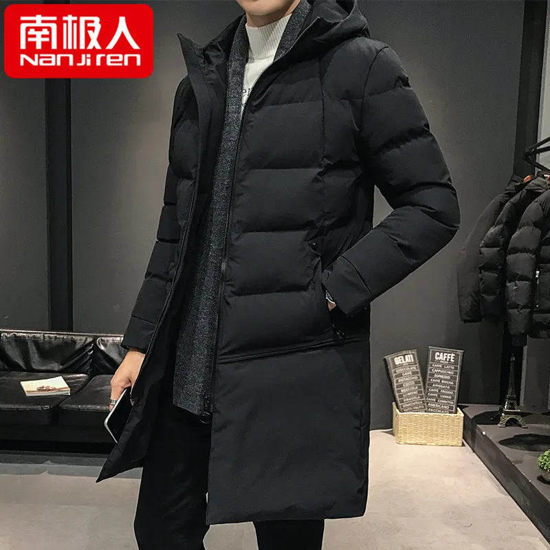 Mid-Length Cotton-Padded Coat Men's Coat Autumn and Winter New Trendy Handsome Thick Cotton-Padded Coat Winter down