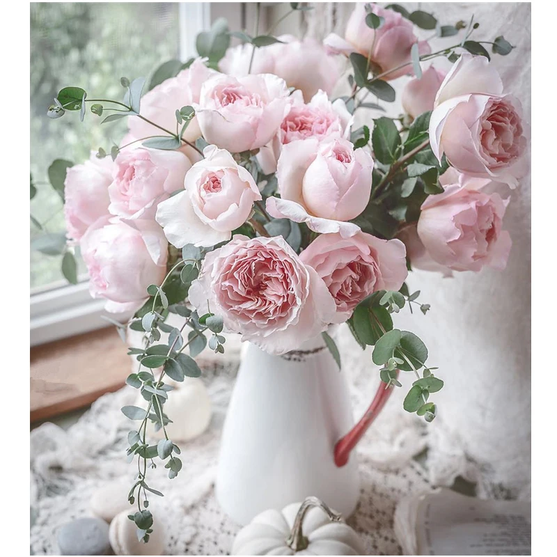 Ваза для домашнего декора розовая роза diy картина маслом по номерам раскраска на