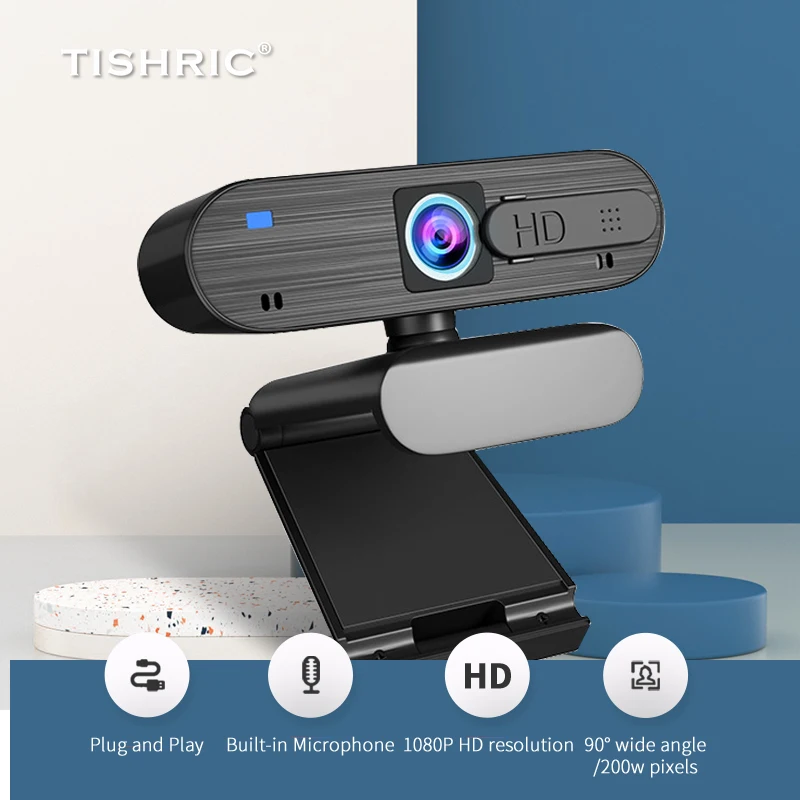 

TISHRIC H703 1080P Webcam 200W Pixel Autofocus Web Camera for PC Camera for Computer Full HD Web Cam Webcast USB Camera 30fps