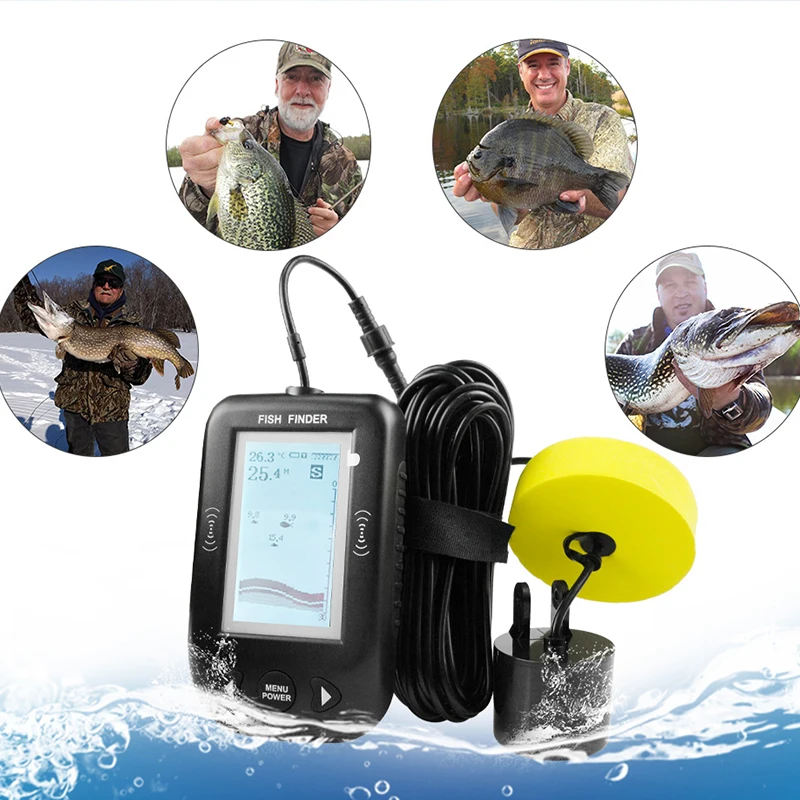 

XF02 Alarm 100M Portable Sonar Fish Finders 0.6-100M Water Depth Echo Sounder Fishing Finder Lake Sea Winter Fishing