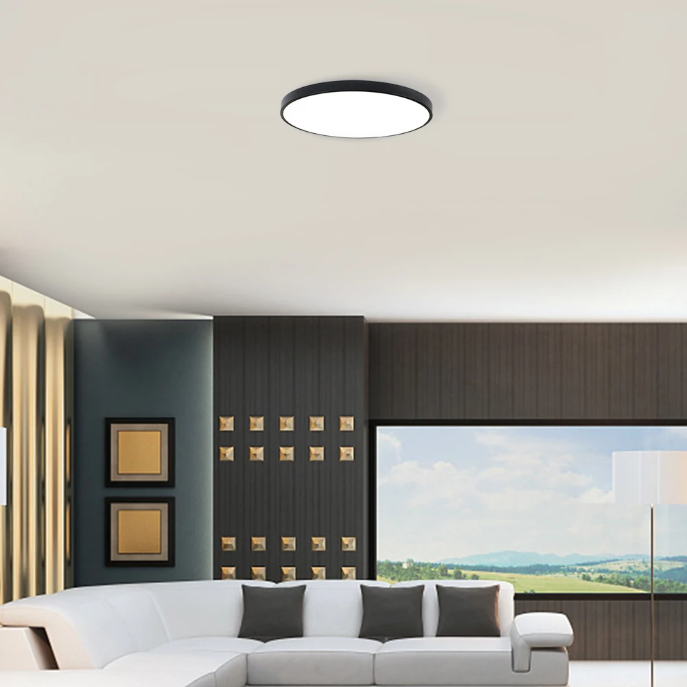 

Dimmable Round LED Ceiling Light High Brightness Bedroom Office Modern With Remote Control Easy Install Home Flush Mount Study