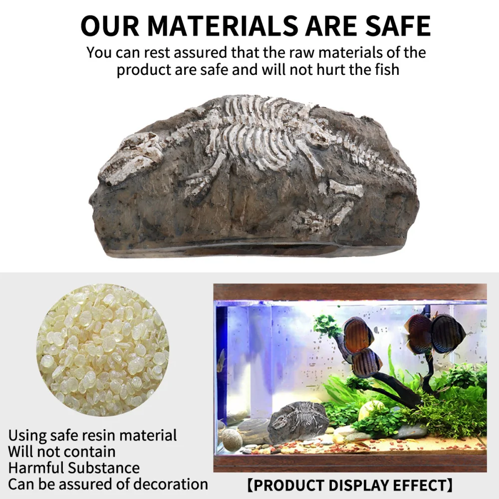 

1pc Fossil Ornament Fish Tank Aquarium Resin Landscaping Decoration Resin Craft Creative Aquarium Ornament