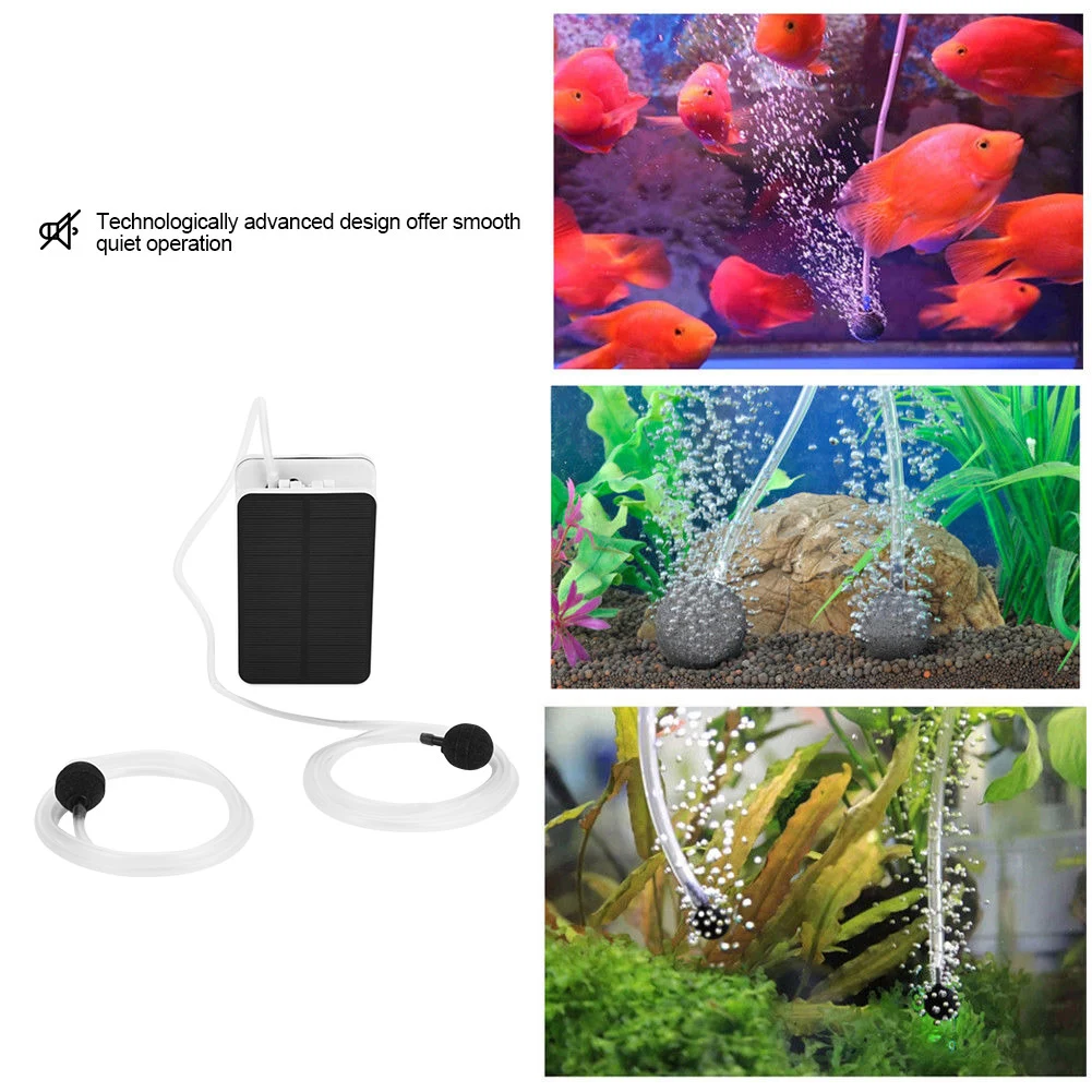 

Mini Air Pump Solar Power Panel Waterproof fish tanks Aquarium aeration Air Pump with battery Oxygen Generator Oxygen Air Bubble