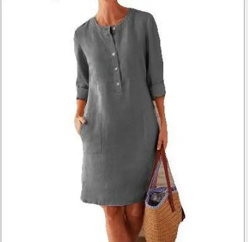 Женское платье с длинными рукавами в стиле ретро Повседневная Свободная блузка