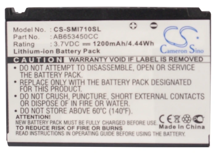 

CS 1200mAh battery for Samsung SGH-i710, SGH-i718 AB653450CC