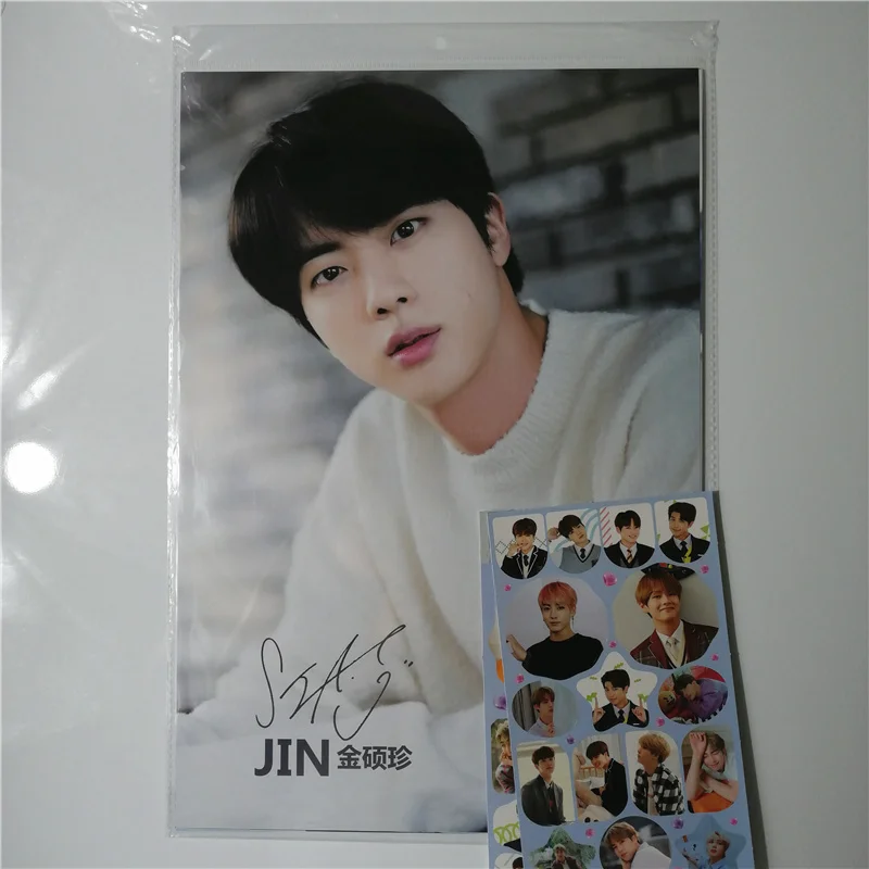 8 *(42x29 см) Новые плакаты Bangtan Boys Kim Seok Jin наклейки на стену подарки KPOP постеры Eat | Дом