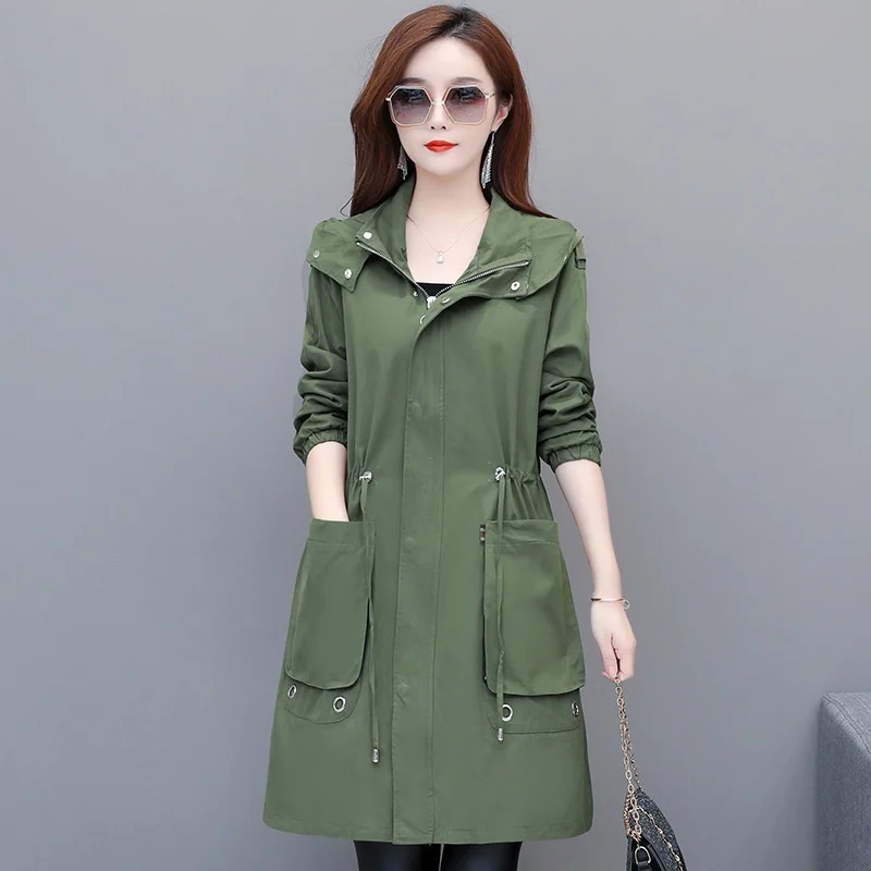 

Windbreaker women's autumn clothes 2021 new Korean version fattening oversized size shows thin foreign style spring and autumn