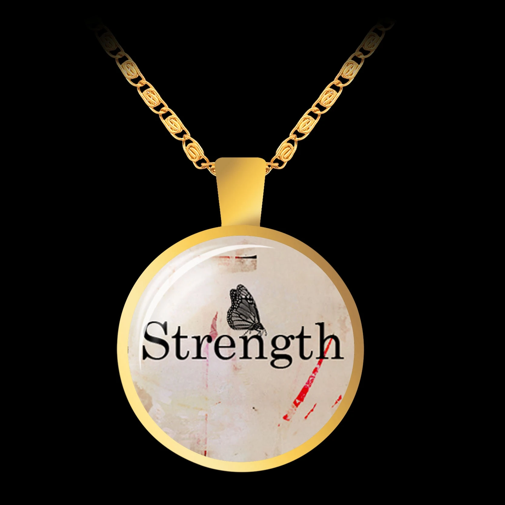 Сладкий Синг Мода Цитата письмо Стекло купол кулон ожерелье золотой цвет цепи