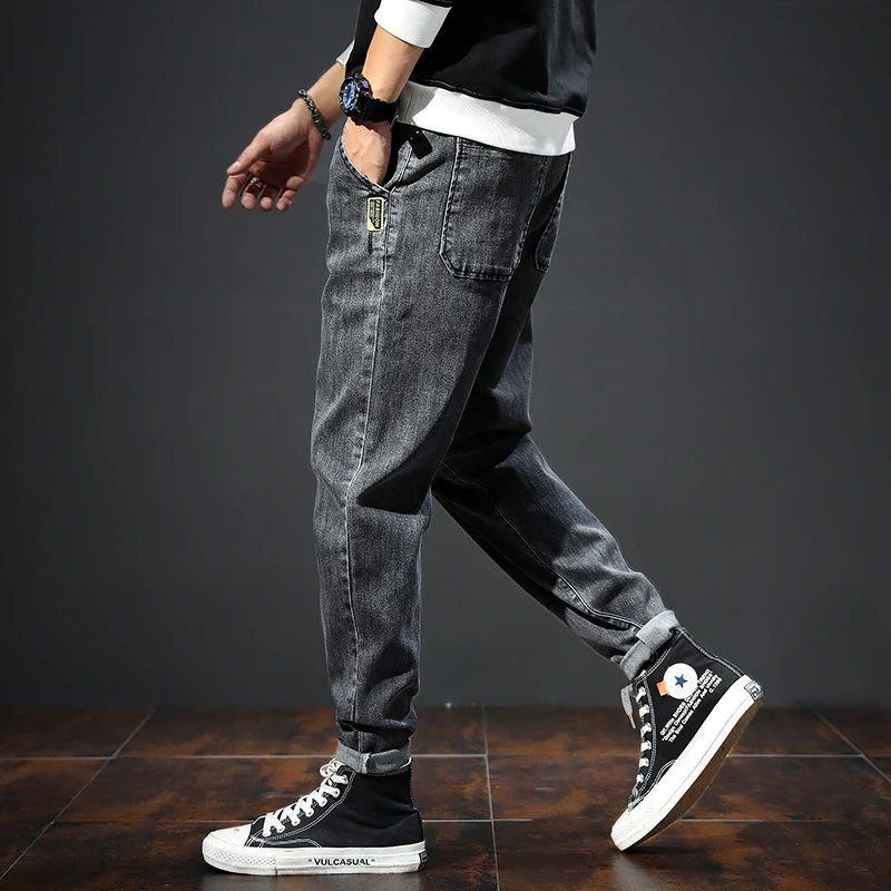 2020 New Fashion Jeans Men Elastic Hip Hop Pants Men's Loose Casual Jeans Skinny Stretch Denim Pants Size S-5XL Drop Shipping