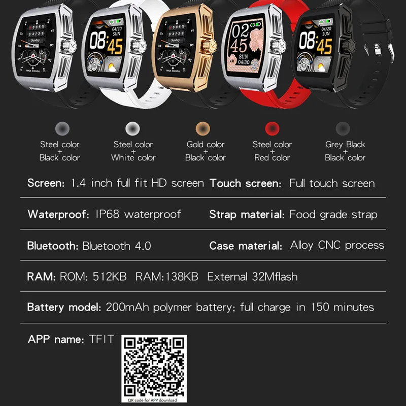

C1 Business Smart Watch Men Temperature Monitor Smartband Women BlueTooth Heart Rate Blood Pressure Smartwatches