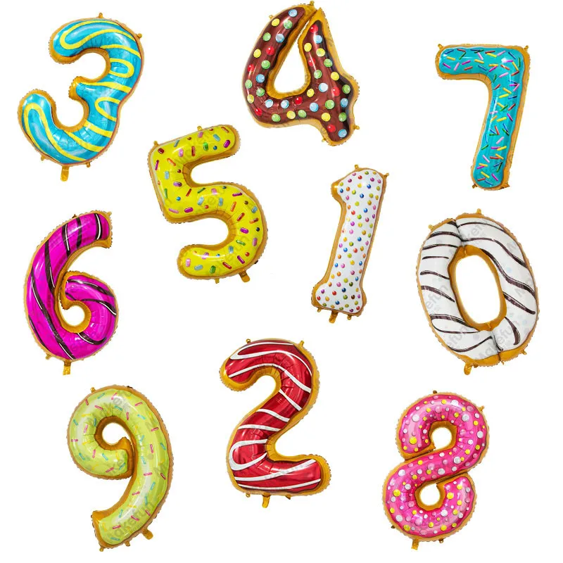 2 шт. 32 дюйма количество Пончики торт десерт рисунок фольга шары для детей день