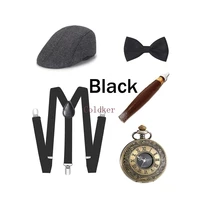 cosplay costumes 5 pieces 1920s mens gatsby gangster costume accessories set 30s manhattan gangster beret y back suspender
