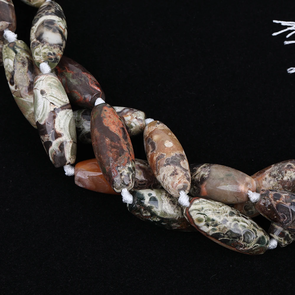 

Full Strands White Color Natural Ocean Jaspers Slab Oval Loose Beads Pendant Necklace Craft Fashion Women Jewelry EF-CT-323AMFJ