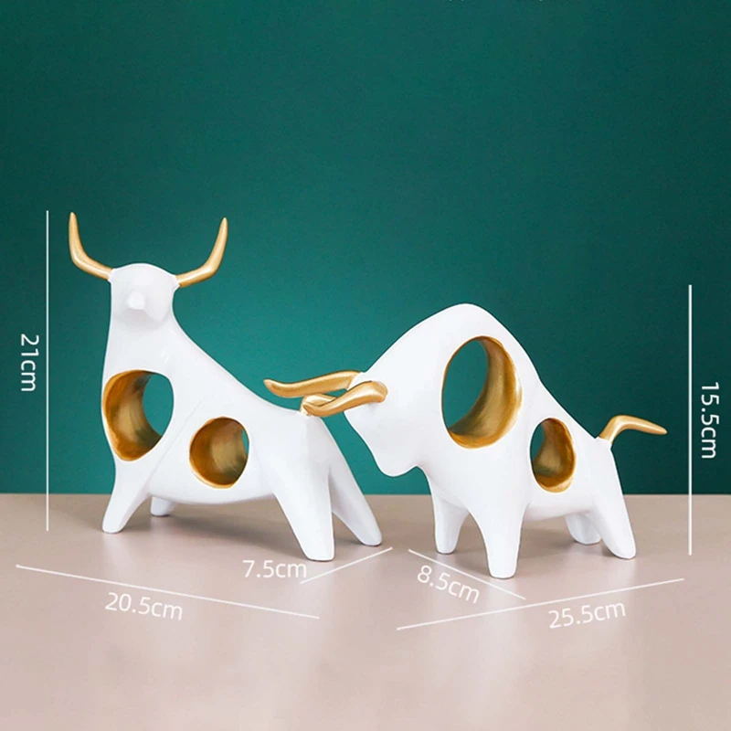 

European-style Resin Calf Statue Resin Decoration Home Accessories Gift Geometric Golden Bull Decorative Art
