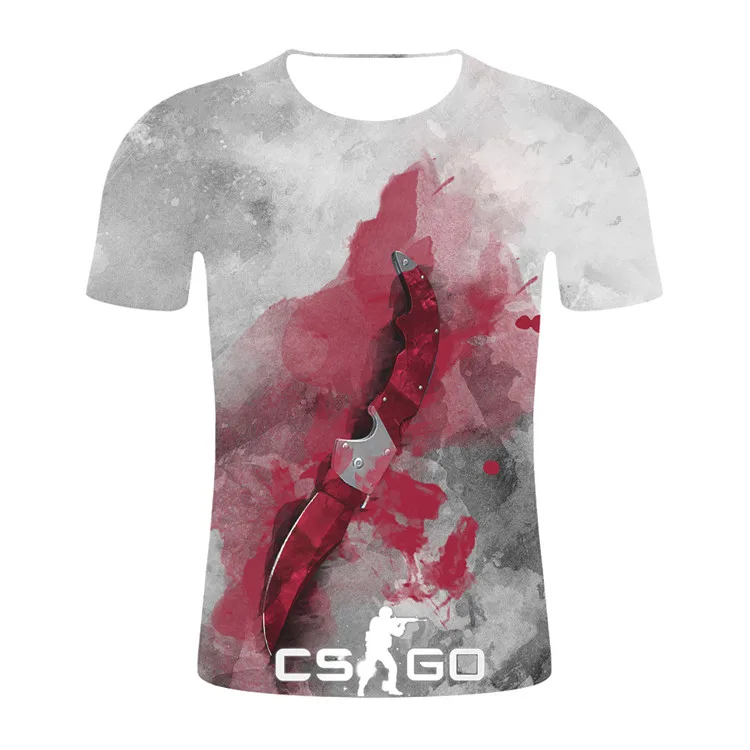 Розовый Крутая Мужская футболка CS GO Gamers, летняя новинка, csgo, Мужская уютная футболка, 3d принт, высокое качество, футболки, брендовая одежда, хип-хоп, уличный стиль - Цвет: Розовый