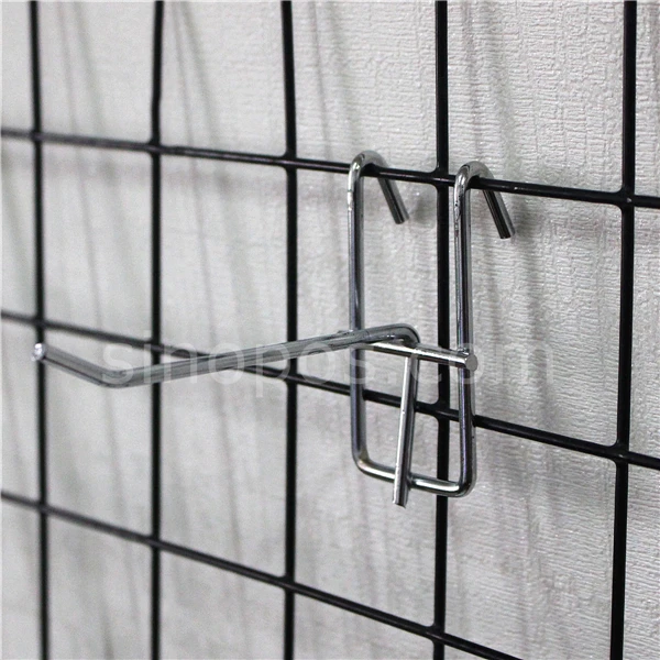 Проволочные крючки Gridwall, один зубец, стальной прямой крючок для сетки, стеновые панели, один стержень, держатель для инструментов, инвентарь, металлическая вешалка