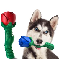 pet toy rose shaped pet dogs chew toy pet molar stick dog cleaning toothbrush stick puppy dental care dog pet supplies